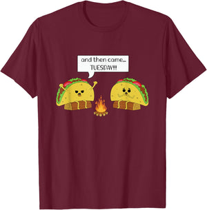 Taco Tuesday - Funny - Text - Humour - Happy -Camping- Jokes Small T-Shirt - T-Shirt | Maroon
