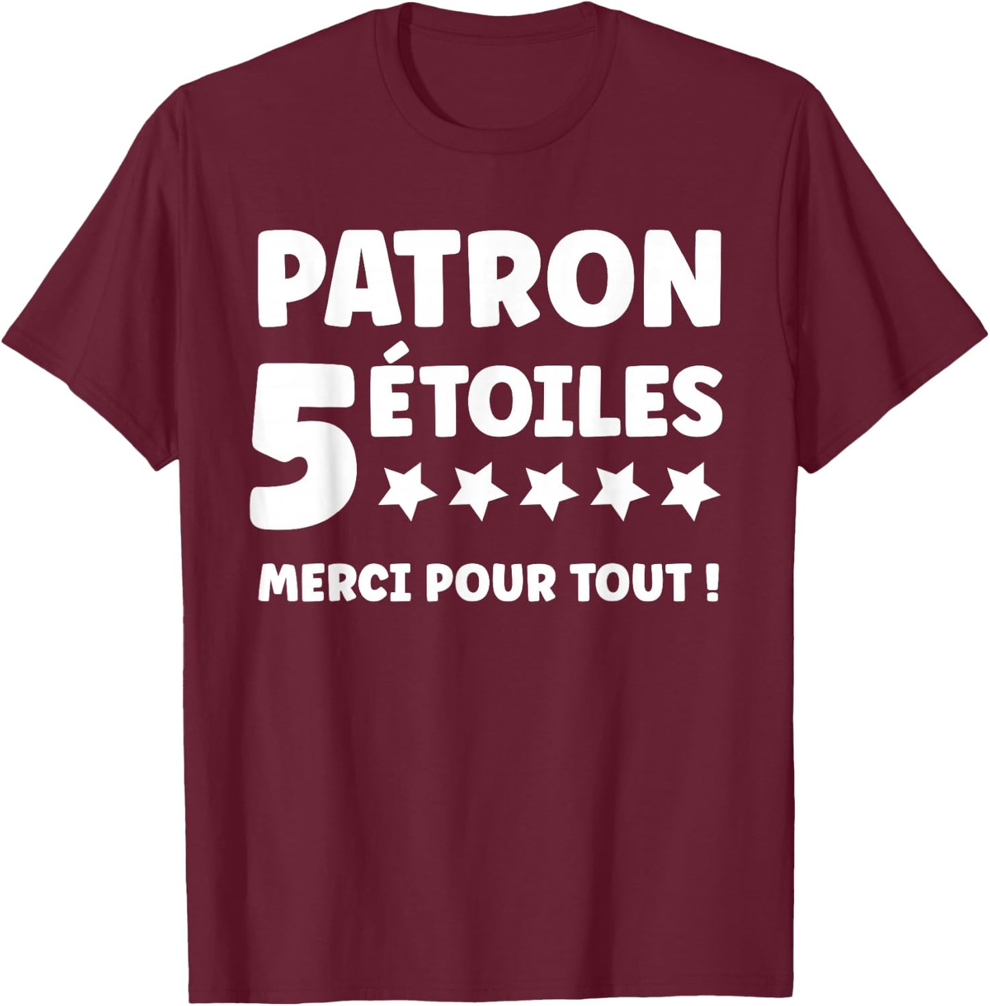 Humour Pattern 5 Stars Thank You for Everything Start Super Pattern T-Shirt - T-Shirt | Maroon