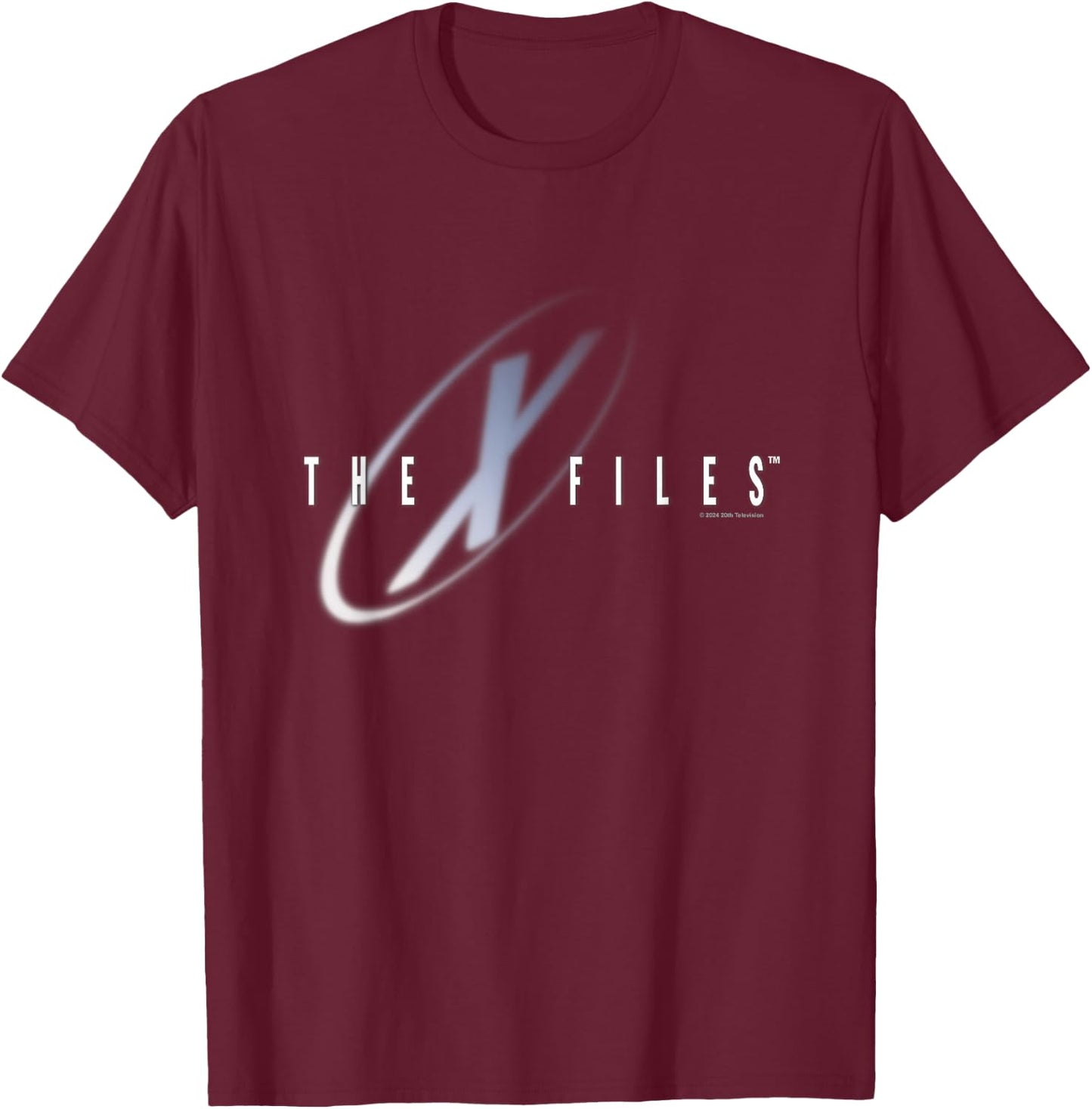 X-Files Iconic Big Chest Text Logo T-Shirt - T-Shirt | Maroon