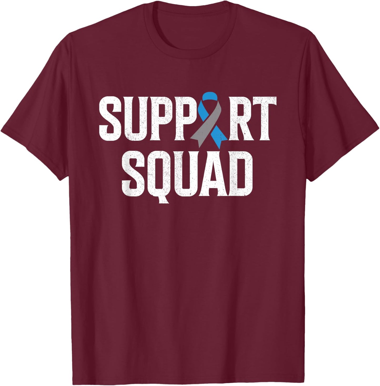 T1D Warrior Support Squad Type One Diabetes Awareness T-Shirt - T-Shirt | Maroon