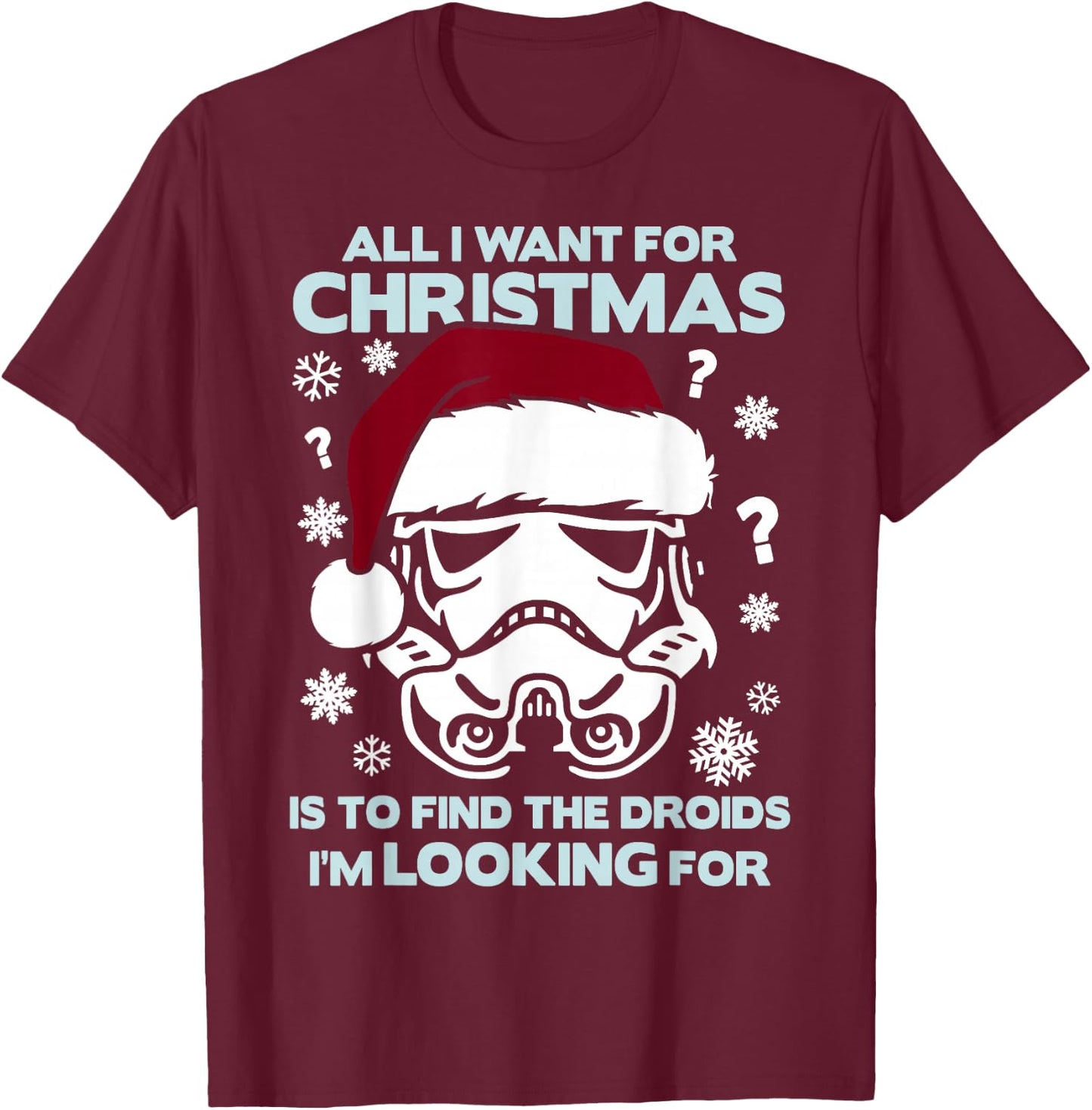 Star Wars Storm Trooper Droid Looking Christmas T-Shirt - T-Shirt | Maroon
