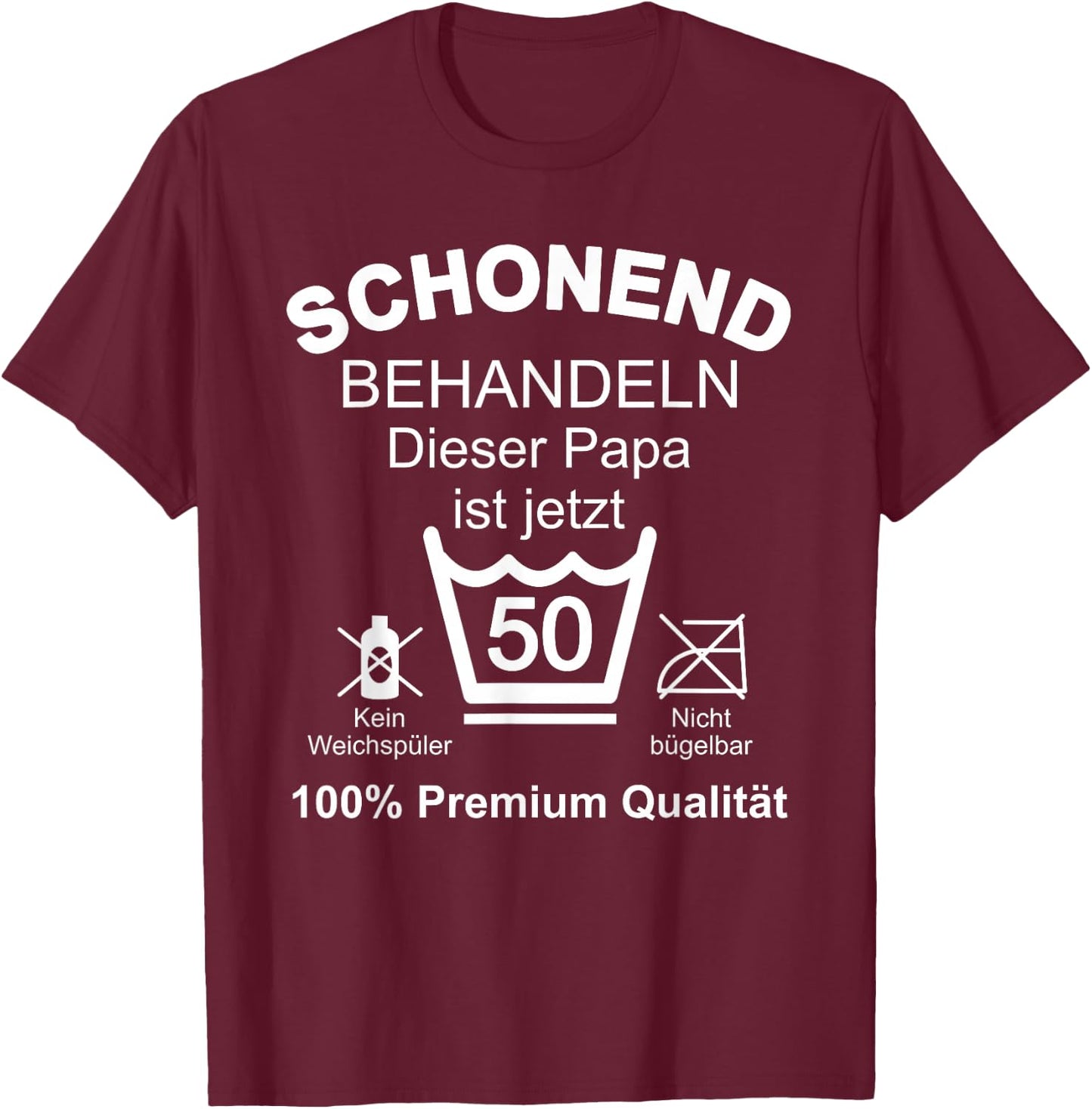 50 Geburtstag Mann 50er Papa 50 Jahre Vater Männer T-Shirt - T-Shirt | Maroon