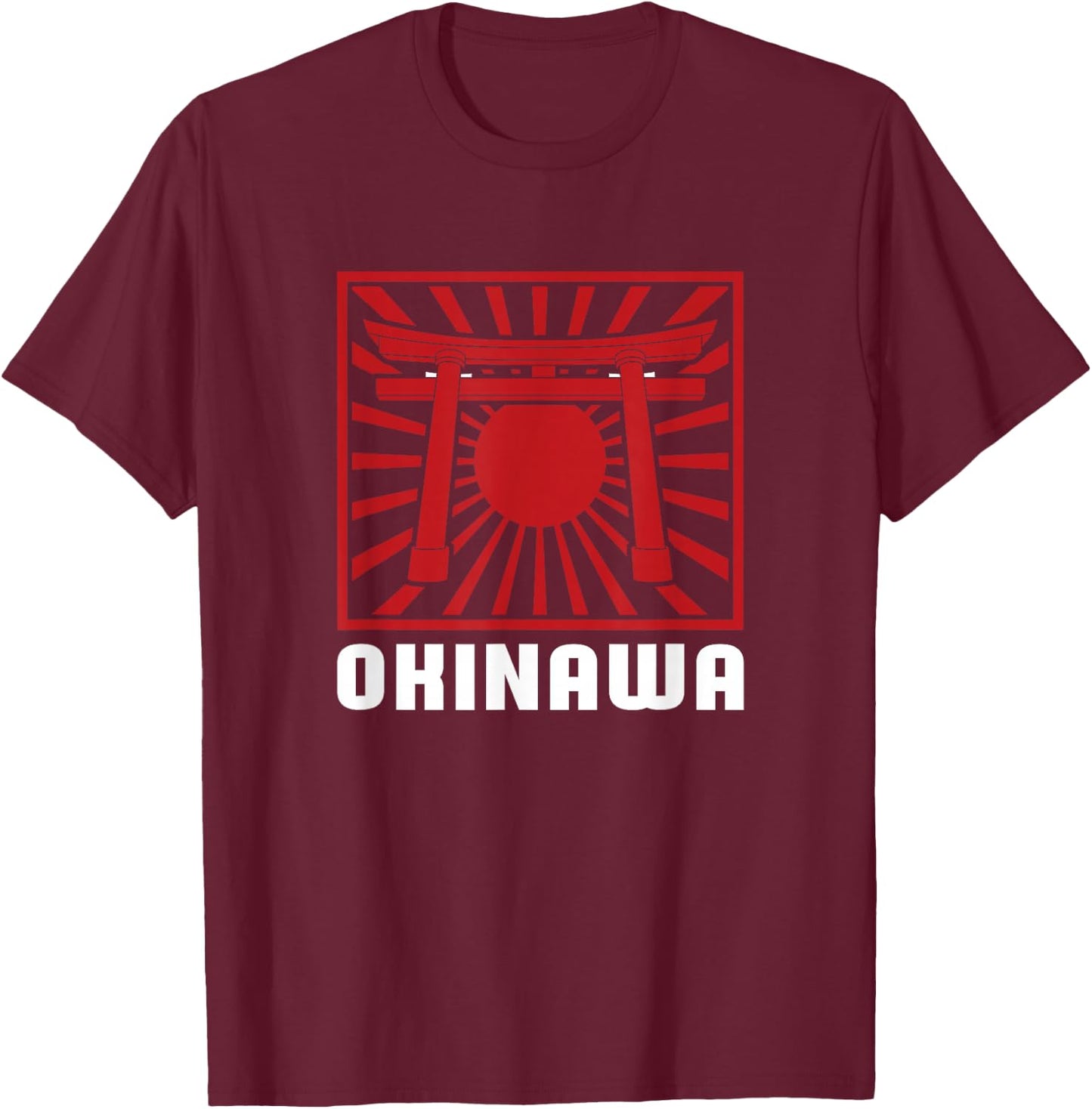 Japanese Island Art - Okinawa Japan T-Shirt - T-Shirt | Maroon