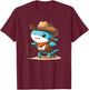 Western Rodeo Cowboy Hat Shark Texas Animals T-Shirt - T-Shirt | Maroon