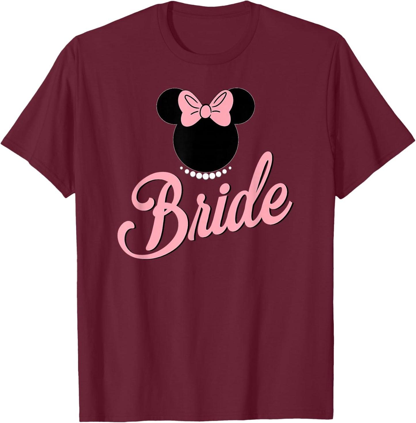 Minnie Mouse - Bride Crew Ear Silhouette T-Shirt - T-Shirt | Maroon