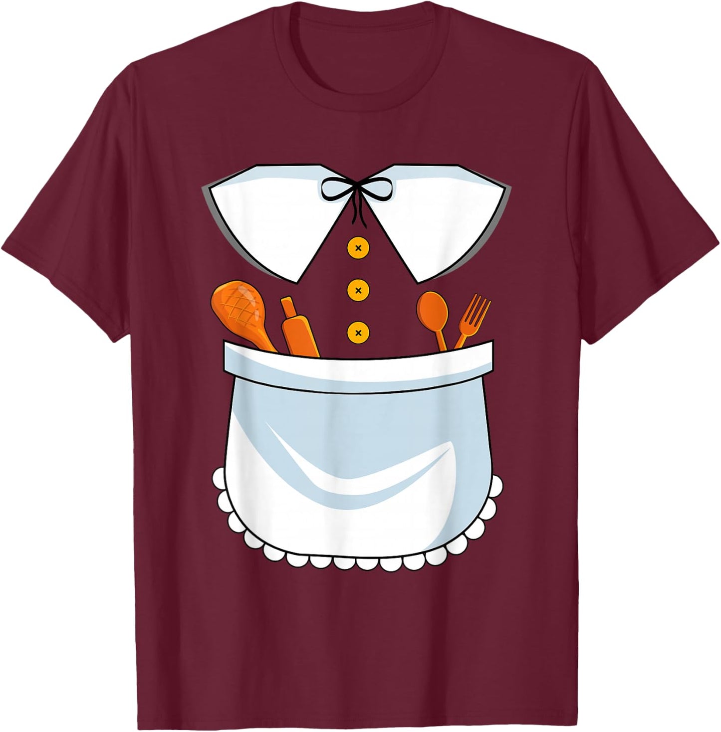 Pilgrim Costume Lady Happy Thanksgiving Kids Girls Women T-Shirt - T-Shirt | Maroon