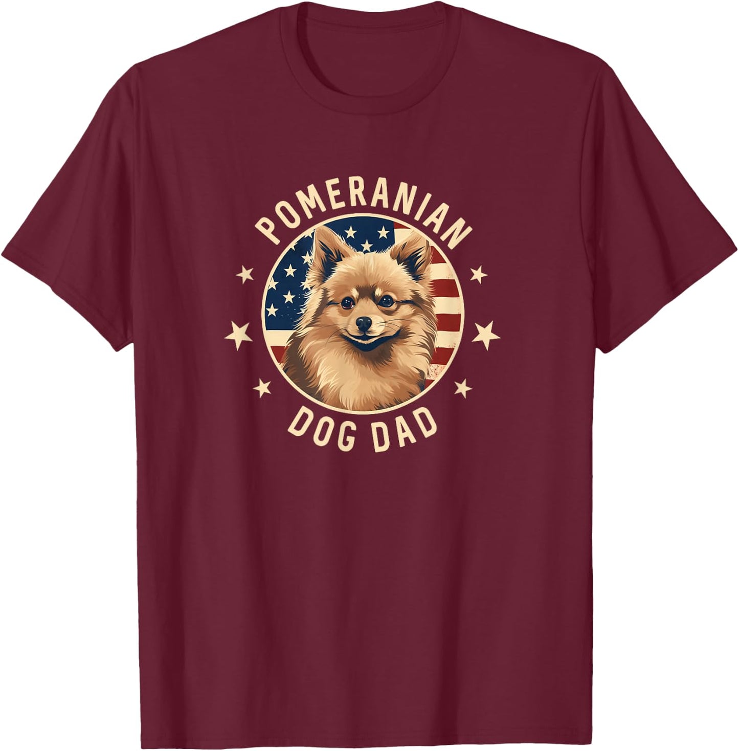 Pomeranian Gifts , Pomeranian Dog Dad T-Shirt - T-Shirt | Maroon