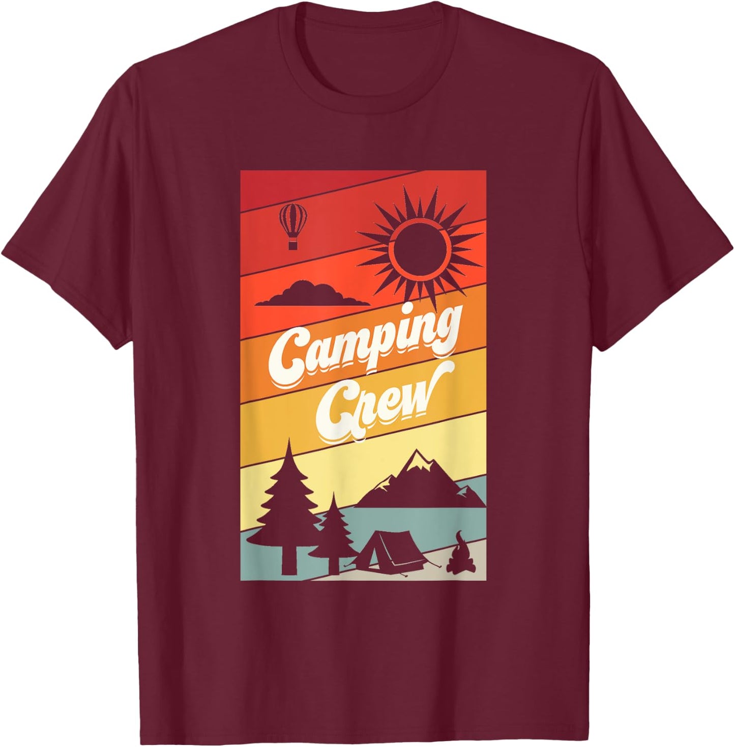 Camping Crew Shirt Camping Shirts For Family Camping Trip T-Shirt - T-Shirt | Maroon