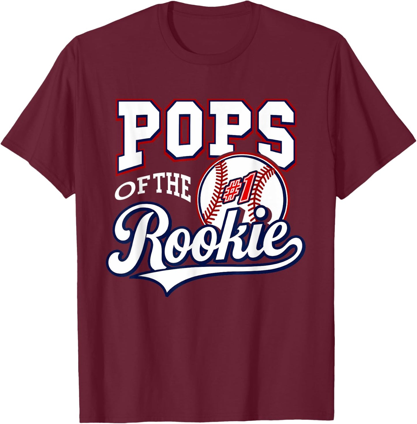 Retro Daddy Pops Of The Number 1 Rookie Baseball T-Shirt - T-Shirt | Maroon