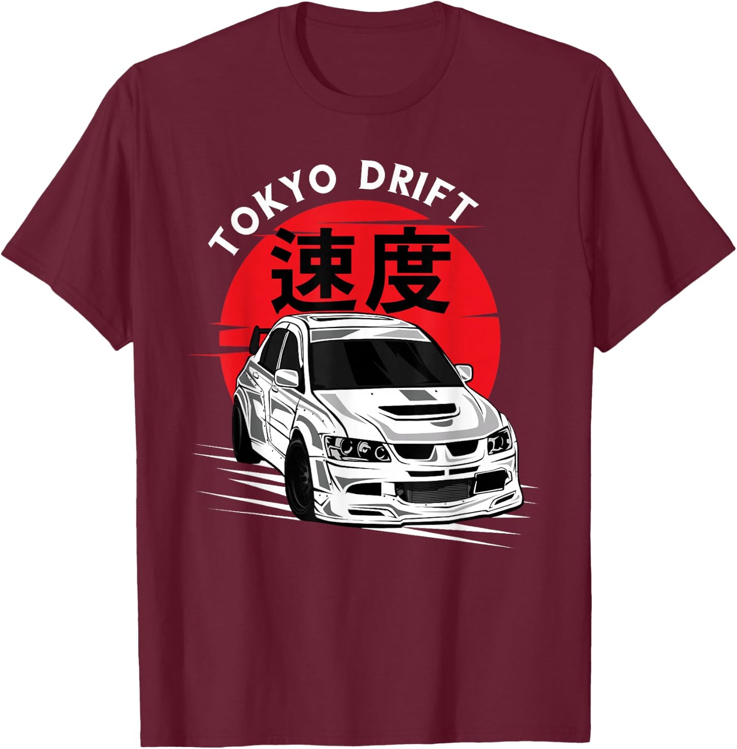 JDM Tokyo Japan Drift Race Car Tuning Retro Vintage Graphic T-Shirt - T-Shirt | Maroon