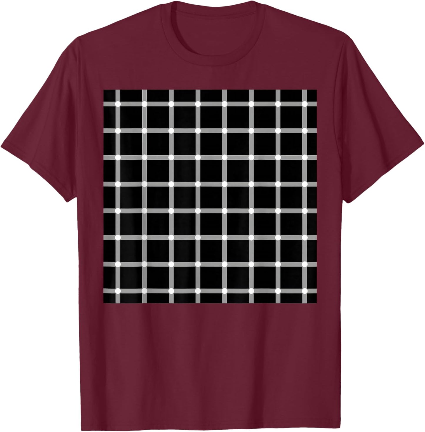 Hermann Grid Optical Illusion Impossible Math Lover T-Shirt - T-Shirt | Maroon