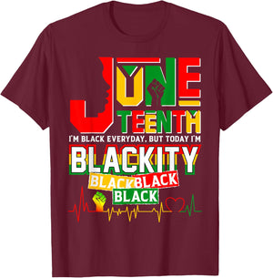 Juneteenth Blackity Heartbeat Black History African America T-Shirt - T-Shirt | Maroon