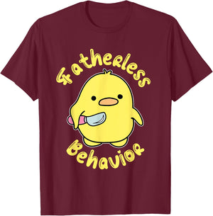 Fatherless Behavior Knife Duck Cute Design T-Shirt - T-Shirt | Maroon