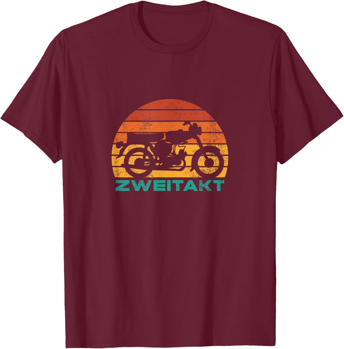 Retro S51 Two Stroke DDR Chair Motorcycle Simson Moped 2 Stroke , black T-Shirt - T-Shirt | Maroon
