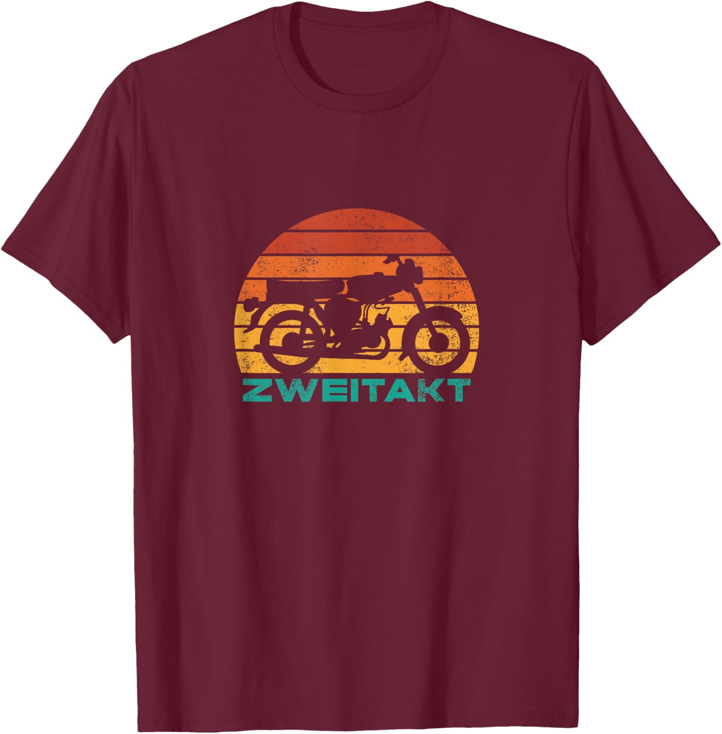 Retro S51 Two Stroke DDR Chair Motorcycle Simson Moped 2 Stroke , black T-Shirt - T-Shirt | Maroon