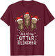 Otter Reindeer Deer Christmas Xmas Gift Present T-Shirt - T-Shirt | Maroon