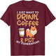 Pomeranian Coffee Lover Dwarf Spitz Pom Dog Owner Fur Parent T-Shirt - T-Shirt | Maroon