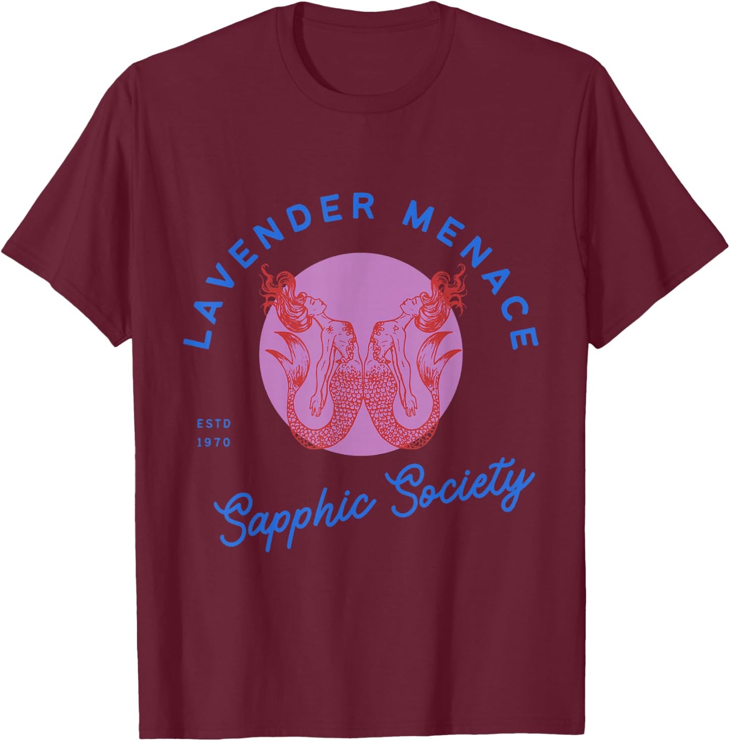 Lavender Menace Mermaid T-Shirt - T-Shirt | Maroon