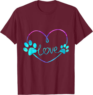 Purple and Teal Dogs with Two Paws , Black, S T-Shirt - T-Shirt | Maroon