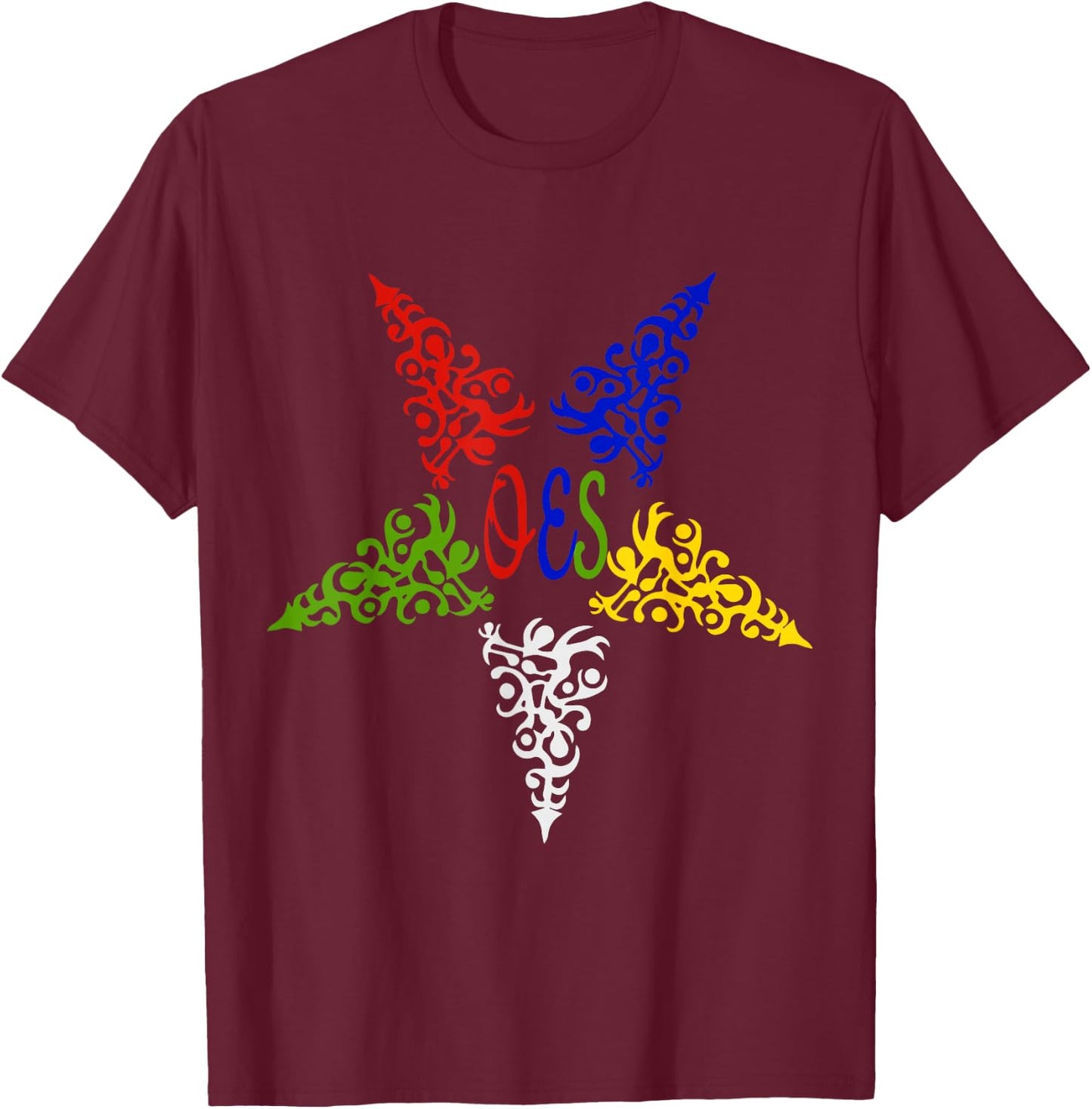 OES Star Human Tree Order of the Eastern Star Parents' Day T-Shirt - T-Shirt | Maroon