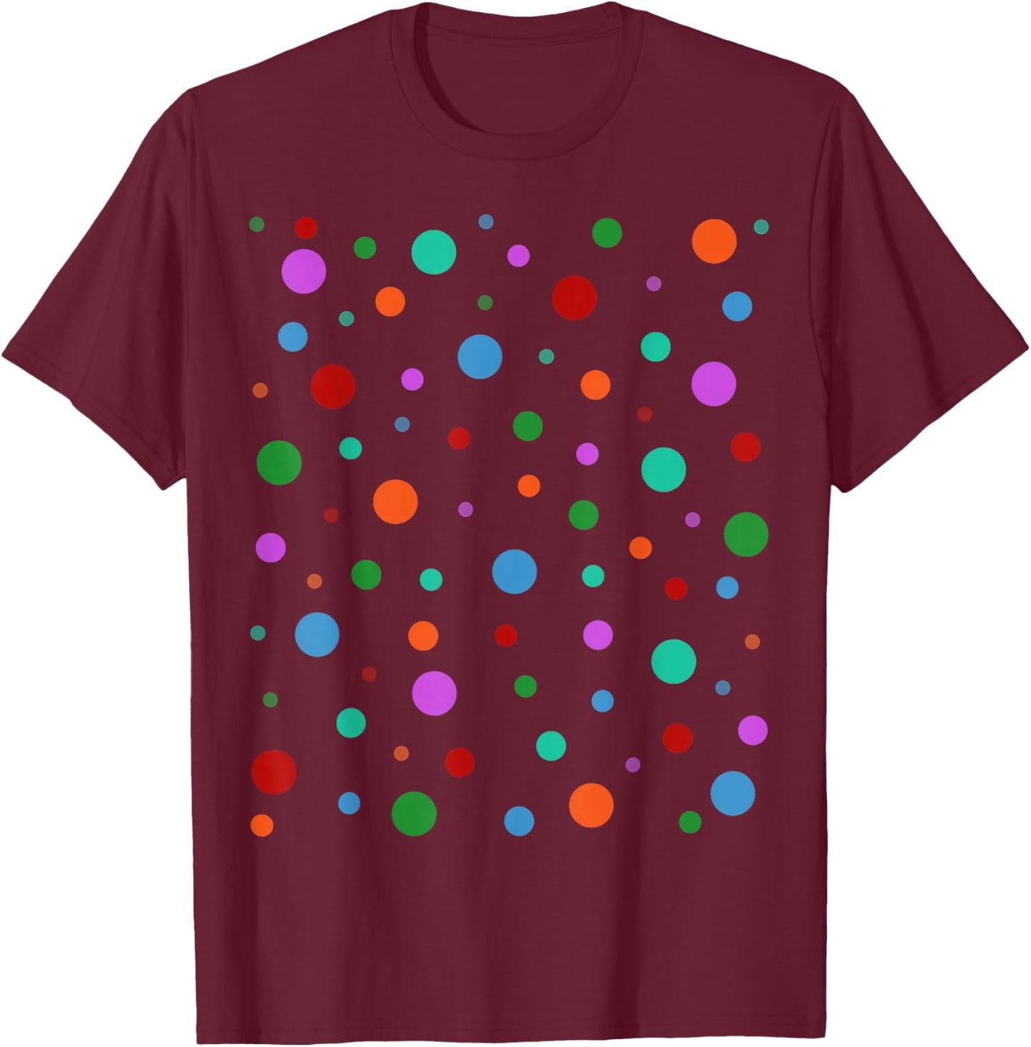 Polka Dots , Women, Kids Polka Dot , Black, S T-Shirt - T-Shirt | Maroon