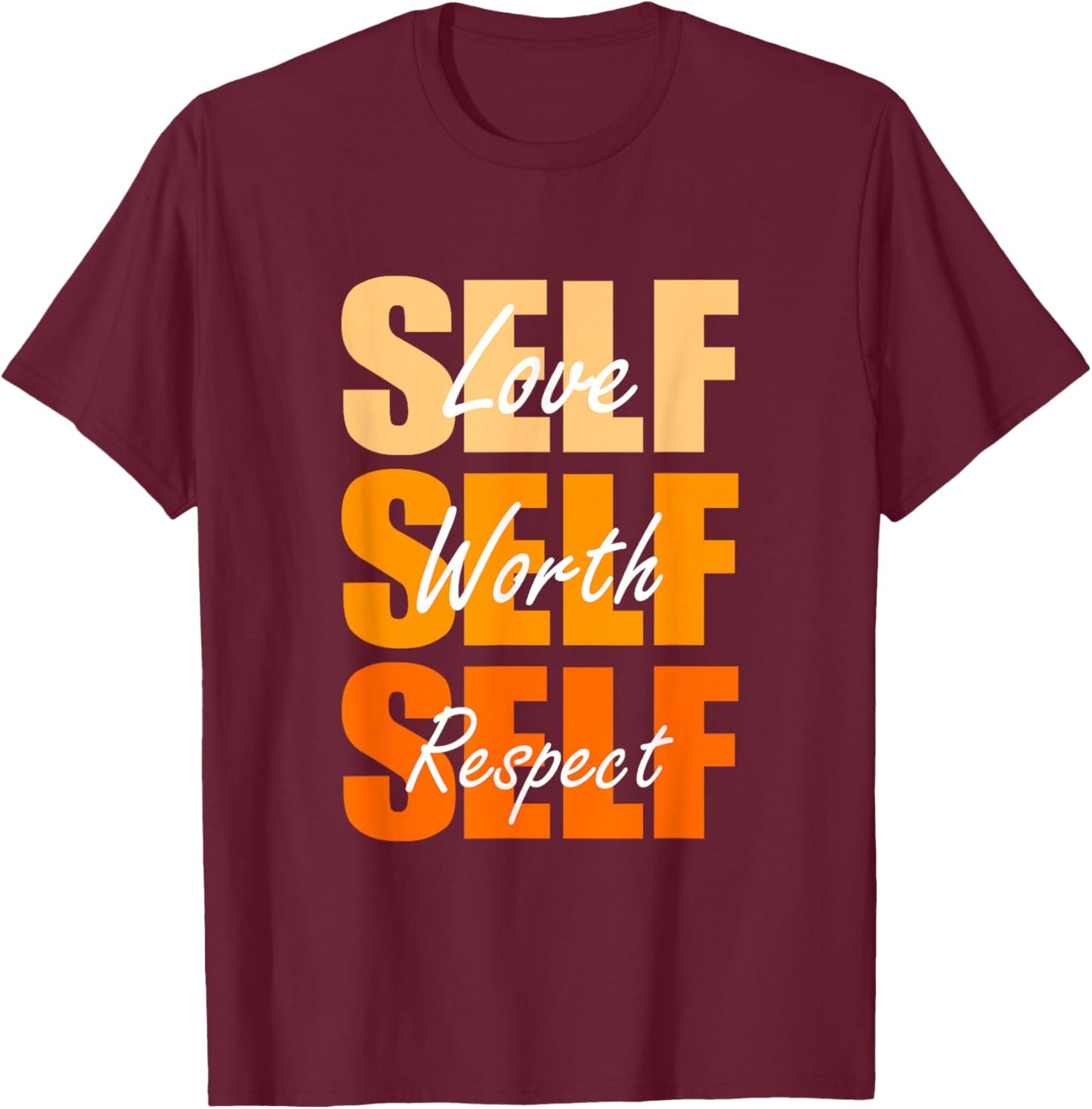 Orange Self-ish X 3 Orange Color Graphic Orange Vibes Only T-Shirt - T-Shirt | Maroon