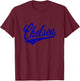 Chelsea London England Script Classic Sporty T-Shirt - T-Shirt | Maroon