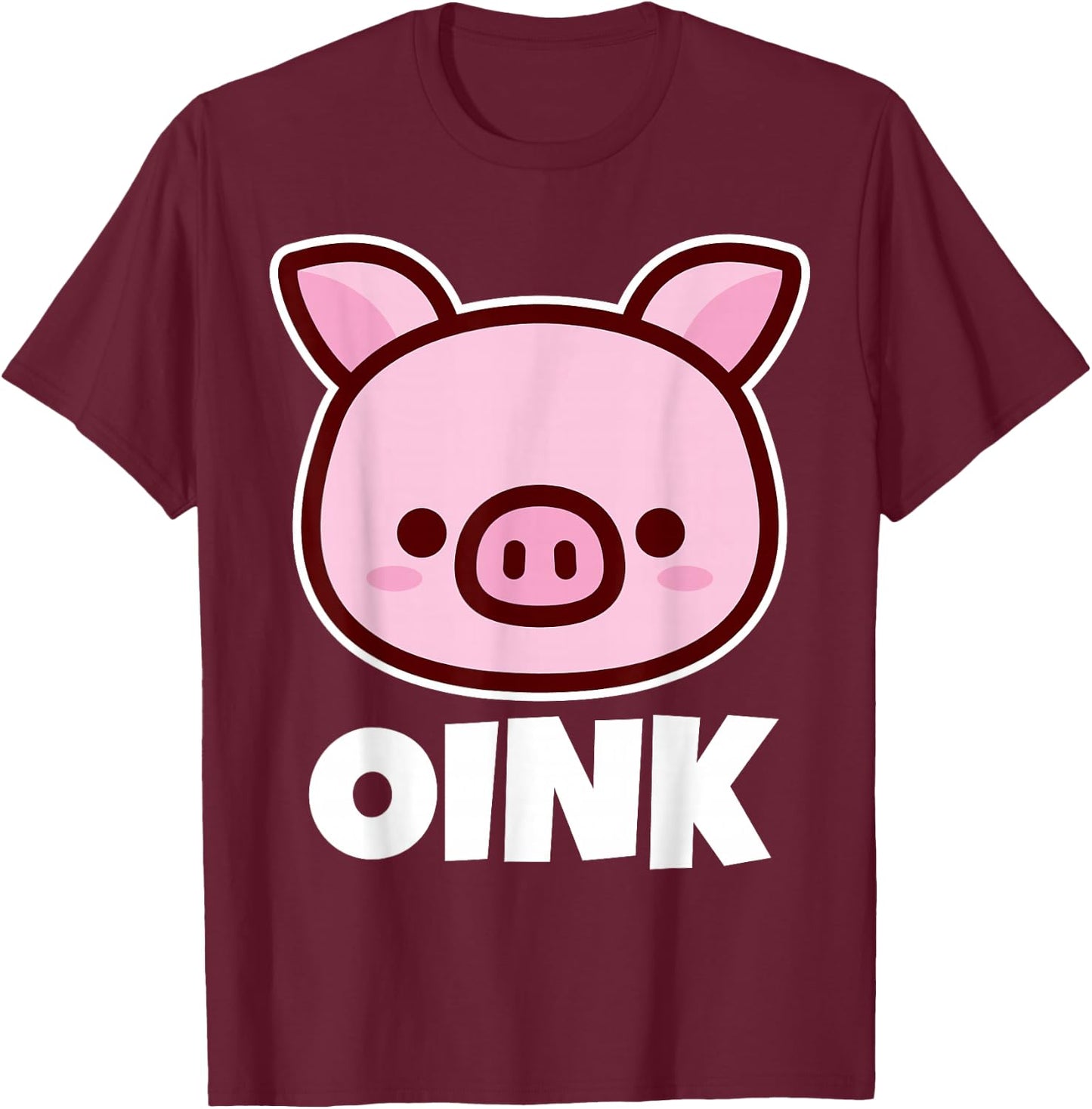 OINK Pig Stuff | Pig Lover Stuff | Kids Pig T-Shirt - T-Shirt | Maroon