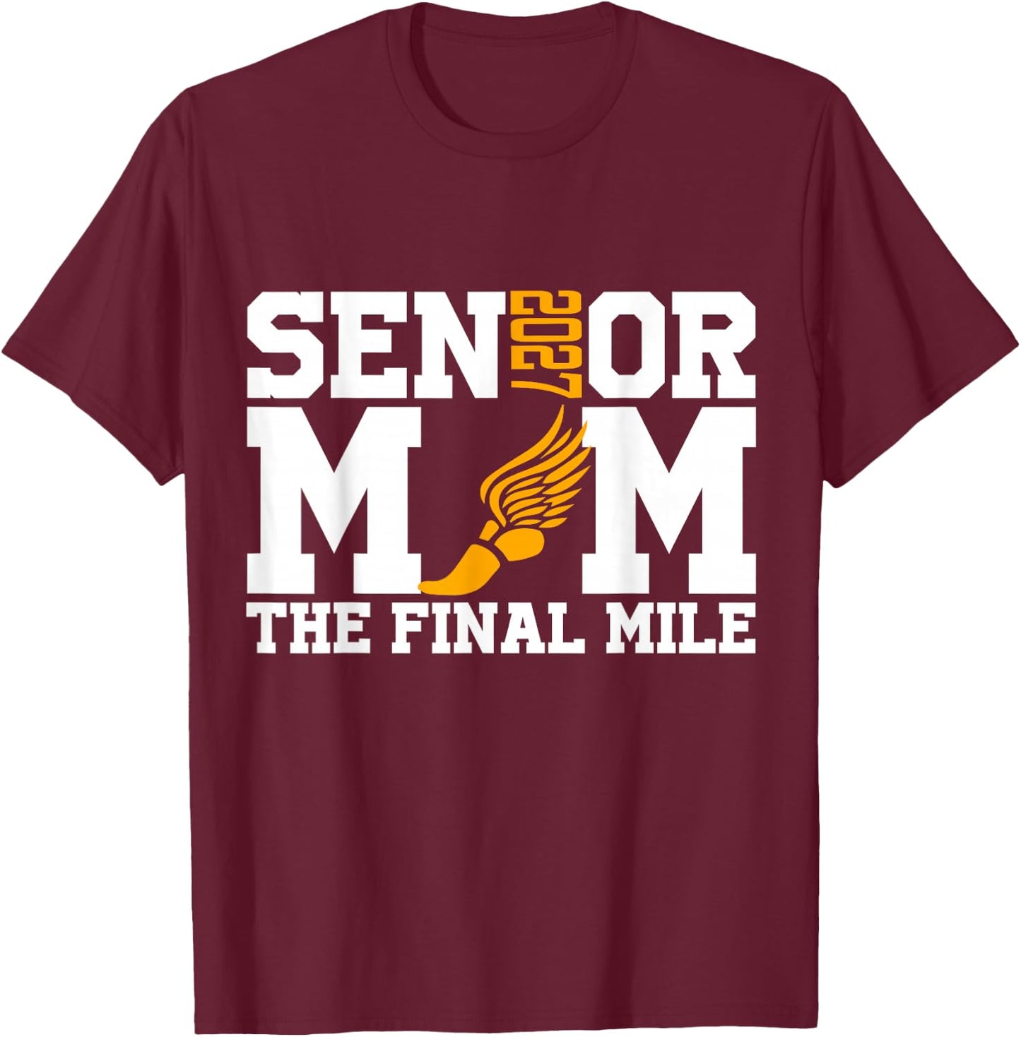 Groovy Senior Mom The Final Mile Cross Country Class of 2027 T-Shirt - T-Shirt | Maroon