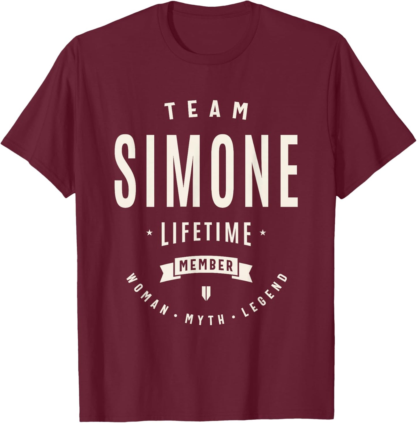 Team Simone Lifetime Member Funny Name Simone T-Shirt - T-Shirt | Maroon