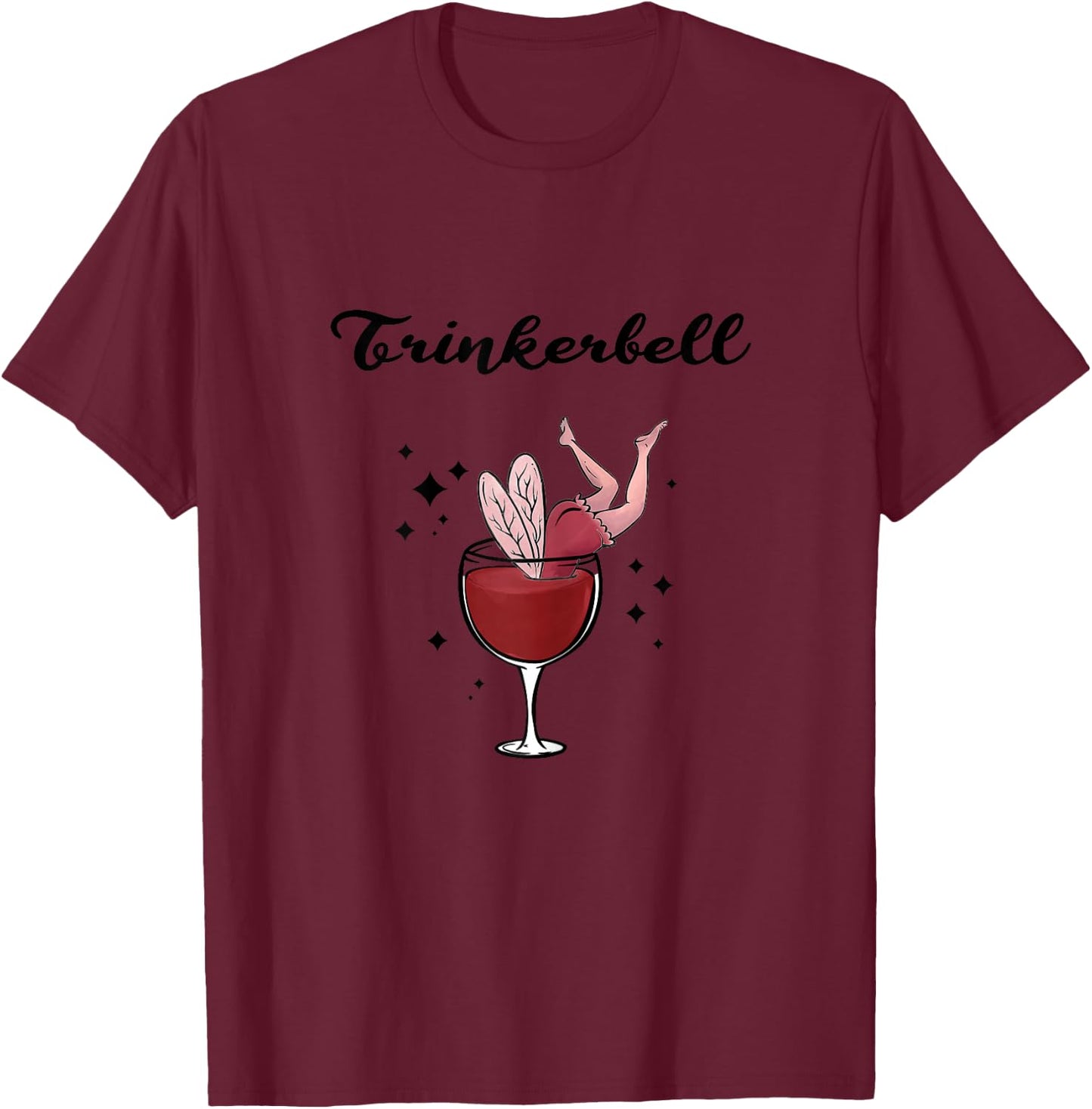 Women's Holla the Wine Fairy - Wine Vino White Wine Red Wine Drinkerbell , White, s T-Shirt - T-Shirt | Maroon