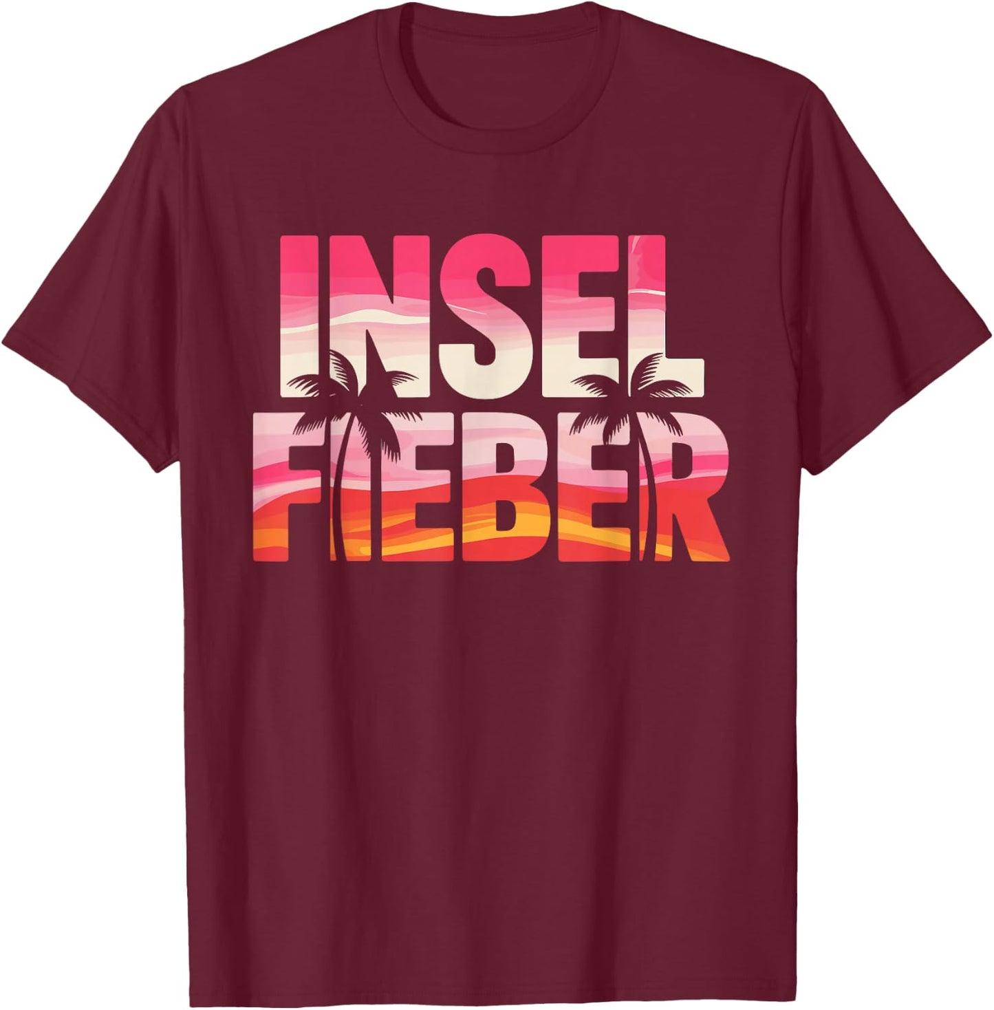 Malle Insel Fieber Mallorca Ibiza Party Urlaub Saufen Sommer T-Shirt - T-Shirt | Maroon