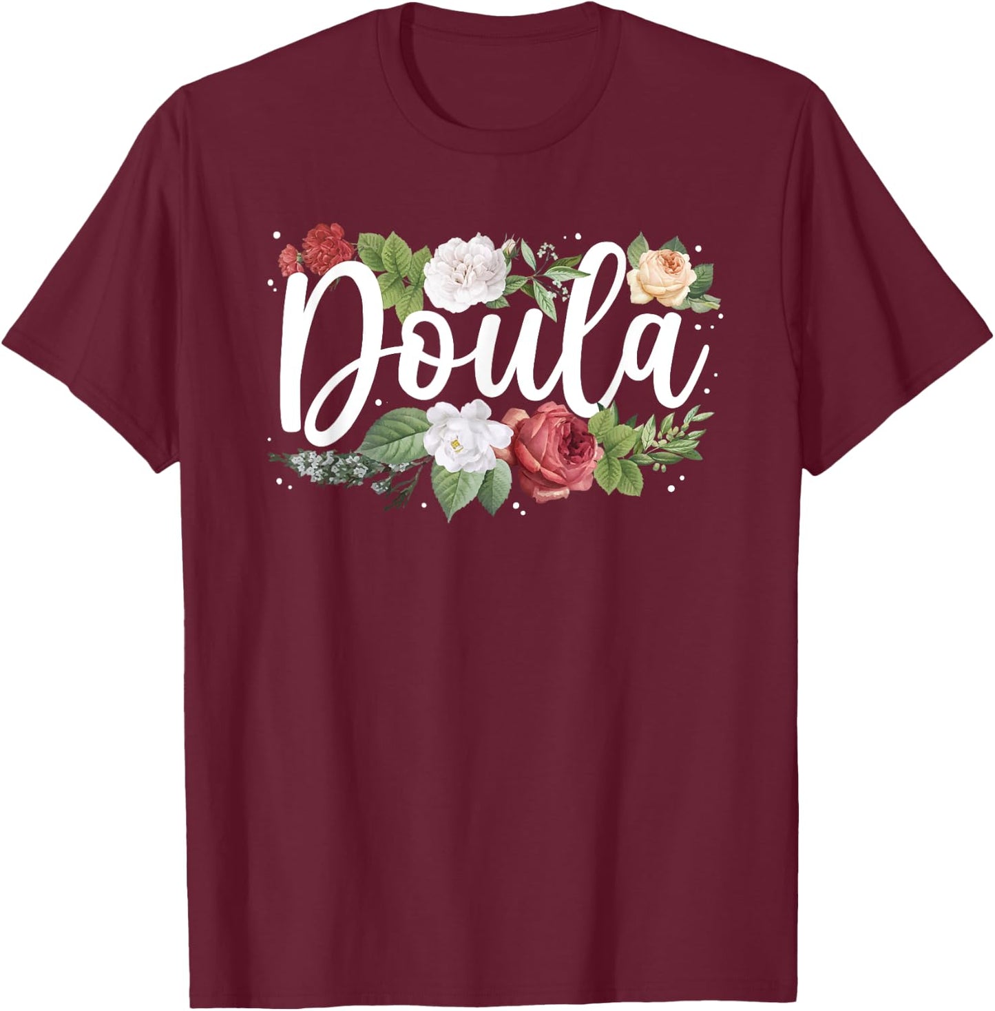 Cool Doula Art Mom Midwife Labor & Delivery Doula T-Shirt - T-Shirt | Maroon