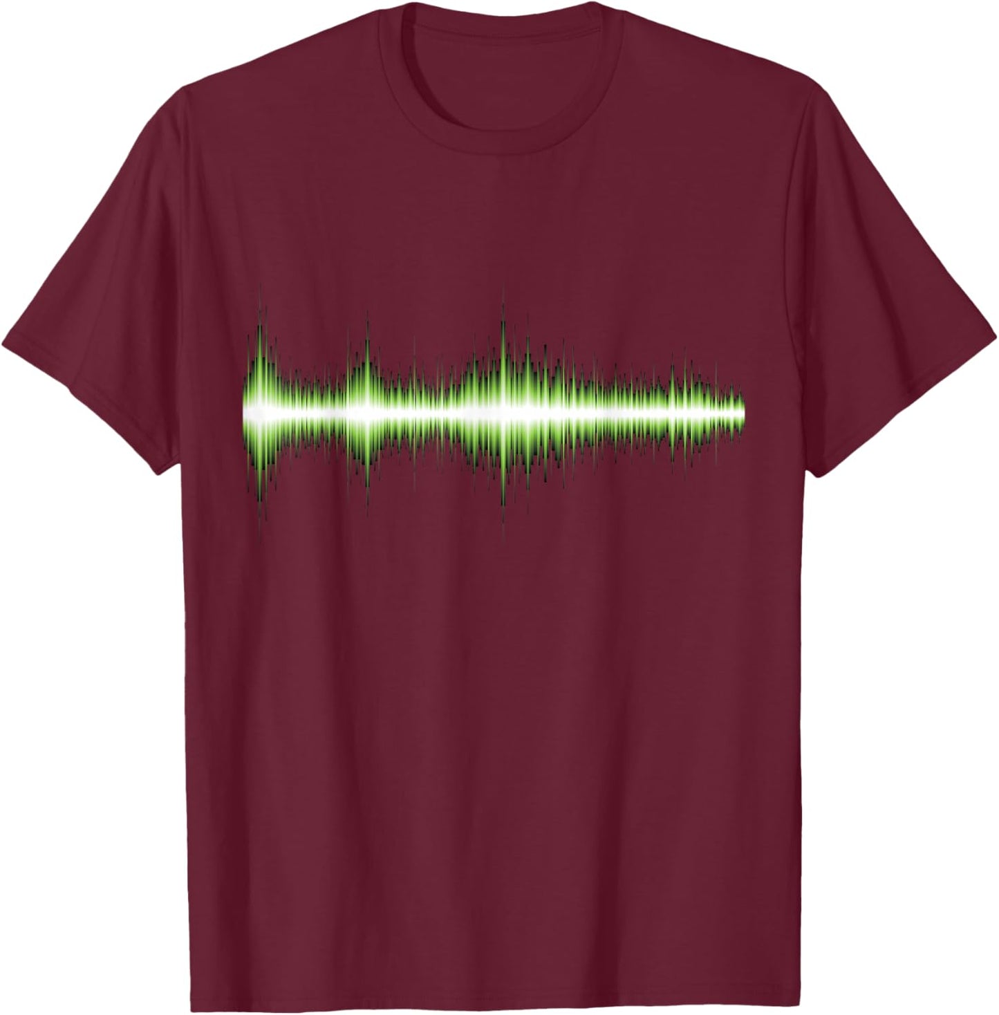 Green Audio Waveform T Shirt - Audio Engineer T-Shirt - T-Shirt | Maroon
