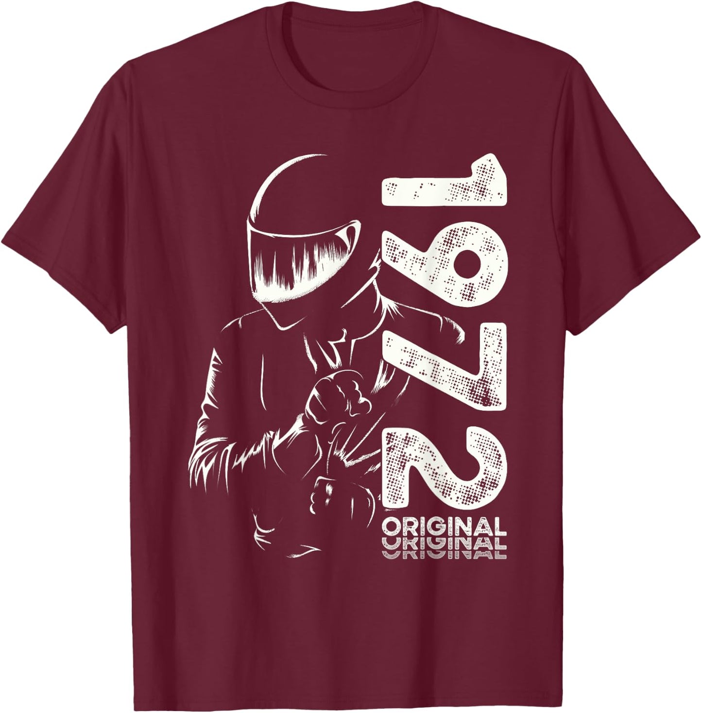 53rd Birthday Man Motorcycle Biker Biker 1972 , Black, S T-Shirt - T-Shirt | Maroon