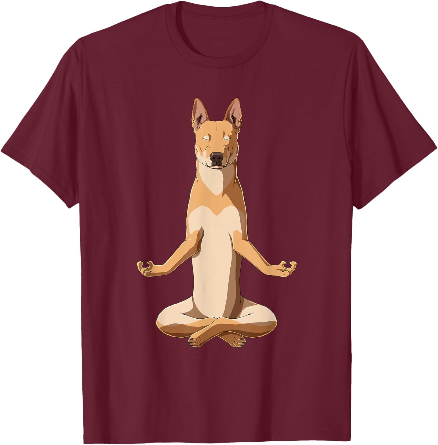 Funny Yoga Carolina Dog Women Kids T-Shirt - T-Shirt | Maroon