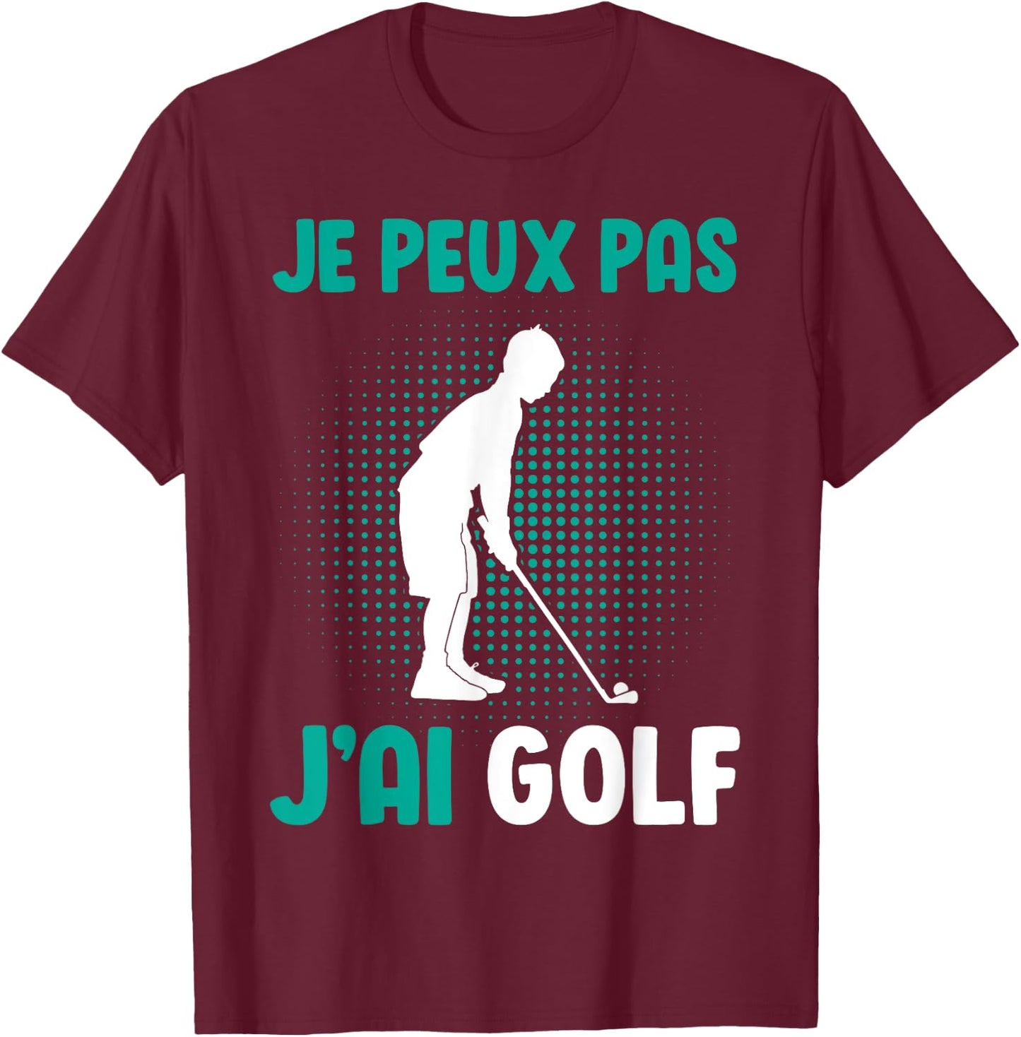 Je Peux Pas J'Ai Golf Boys' Golfer , Black, S T-Shirt - T-Shirt | Maroon