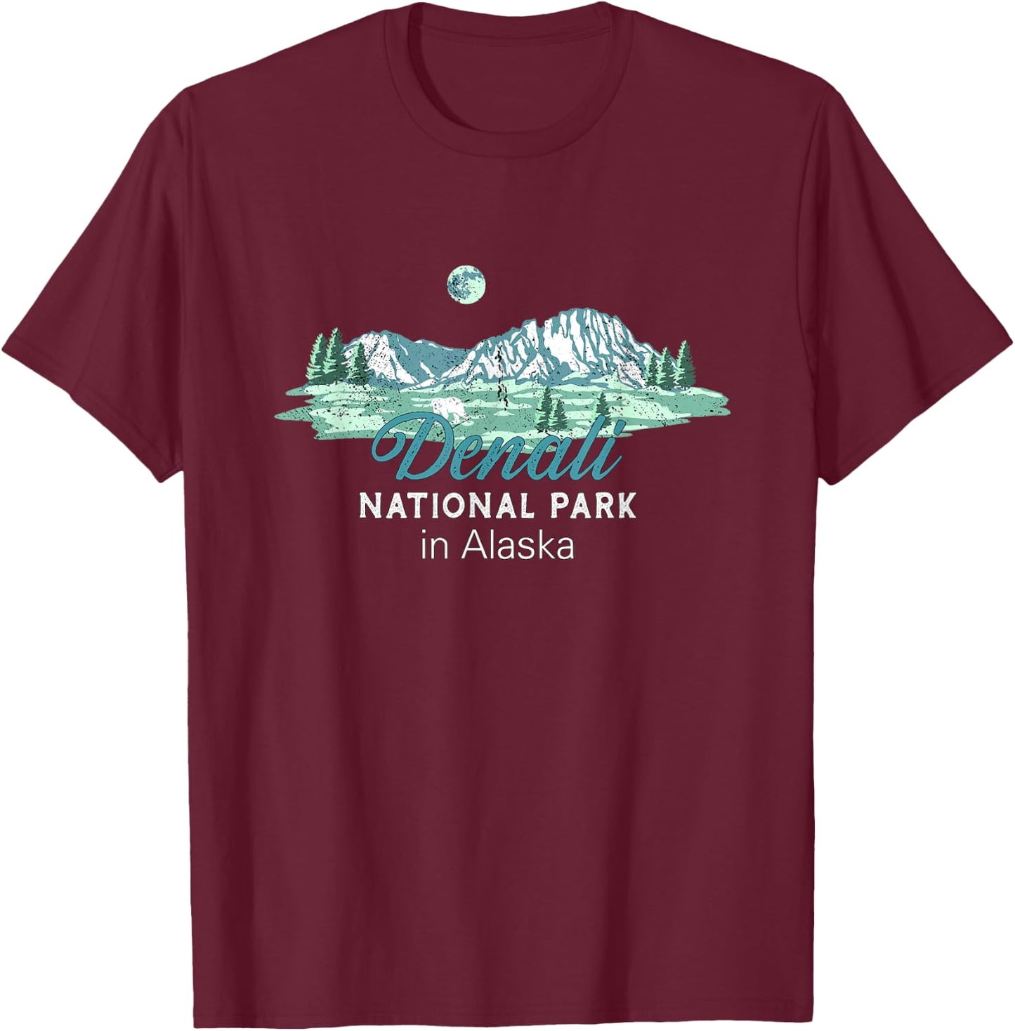 Denali National Park Alaska T-Shirt - T-Shirt | Maroon
