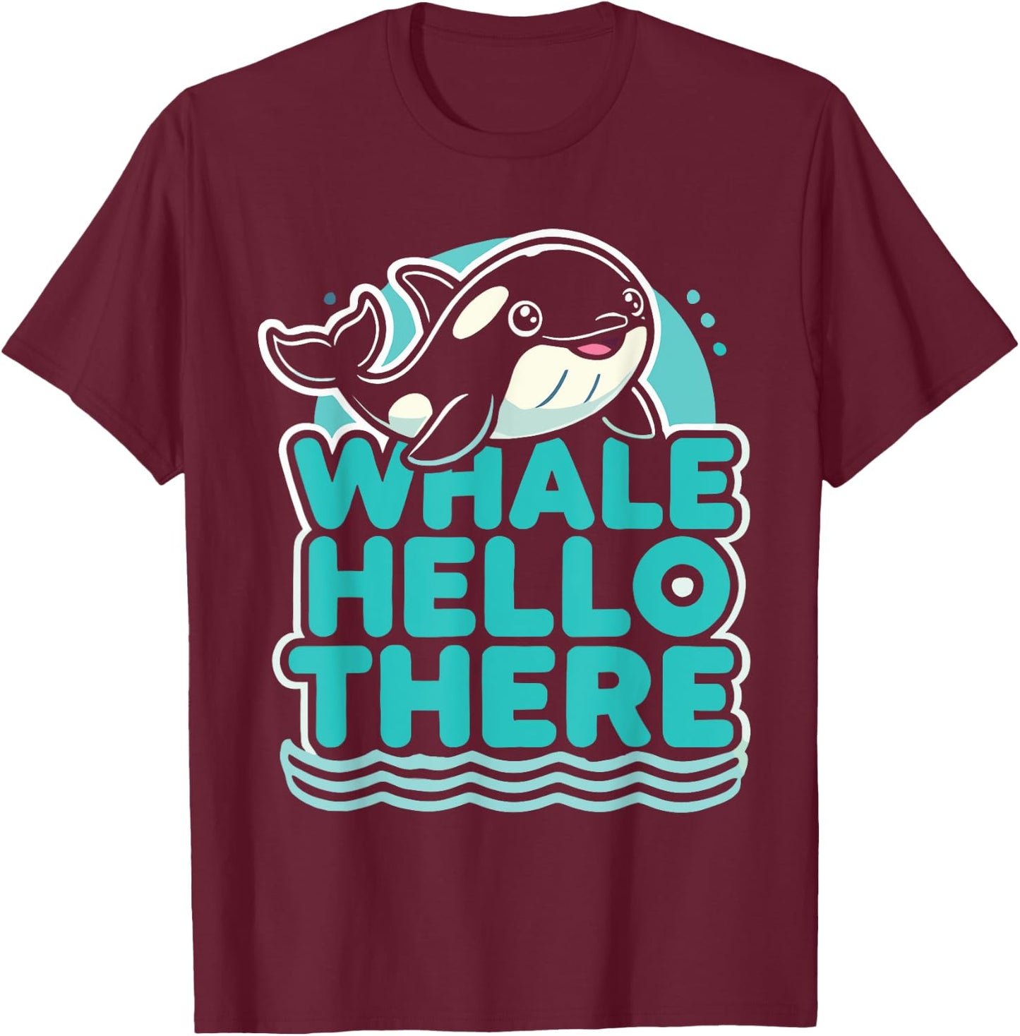 Orca Whale Hello There Kids Orca T-Shirt - T-Shirt | Maroon