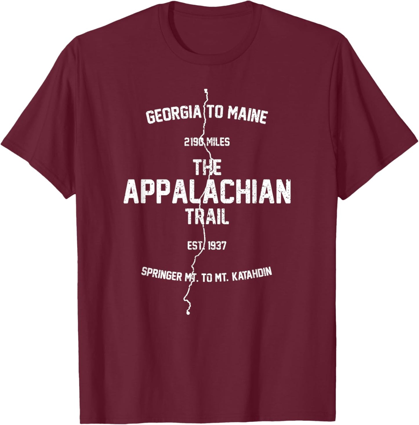 AT Appalachian Trail T Shirt, Gift Thru-hikers T-Shirt - T-Shirt | Maroon