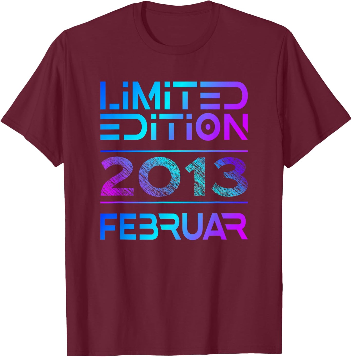 February 2013 Boy Girl 11th Birthday Limited Edition , black T-Shirt - T-Shirt | Maroon