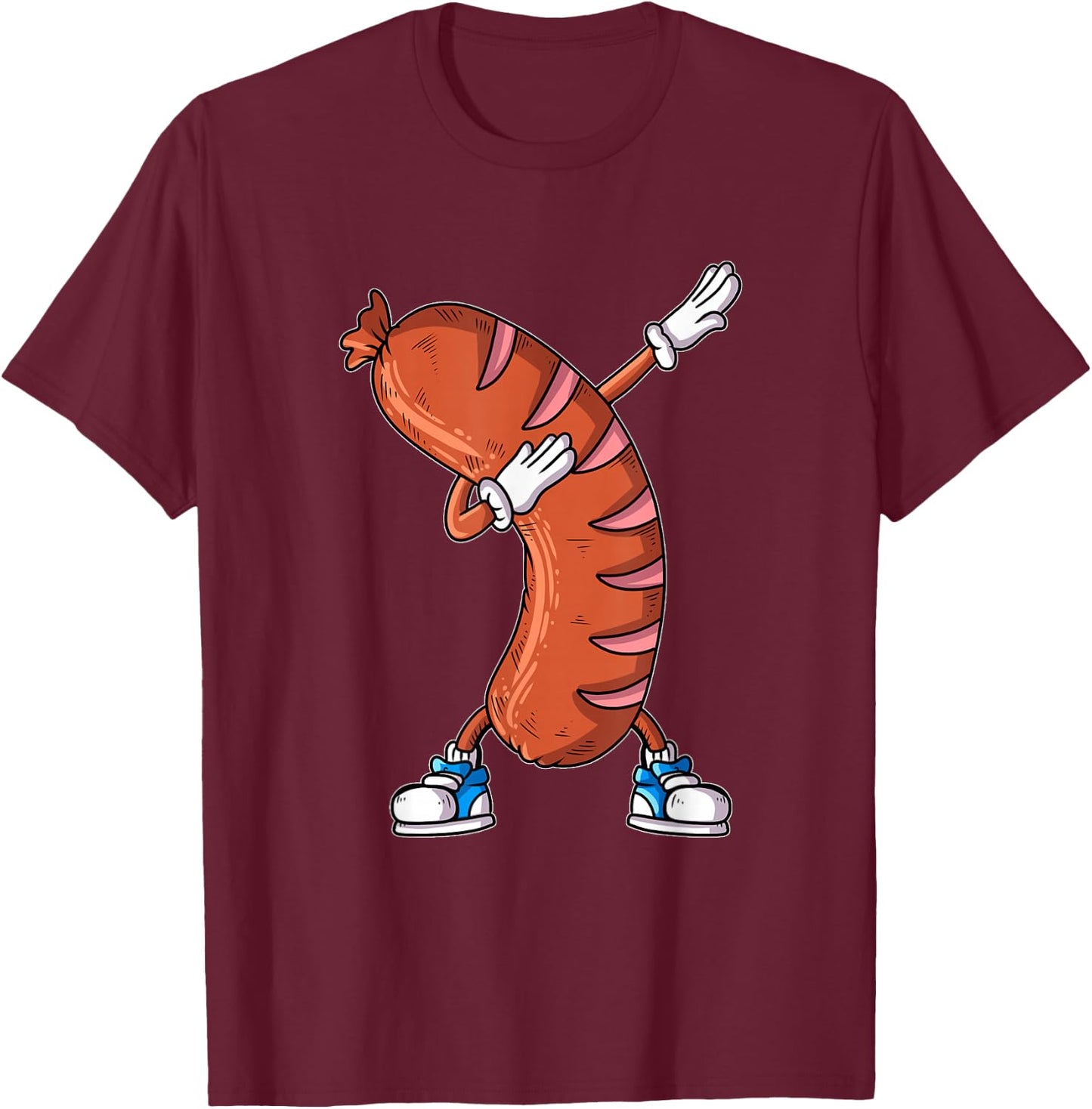 Barbecue Steak Barbecue Sausage Dab Bockwurst Bratwurst Dabbing , black T-Shirt - T-Shirt | Maroon