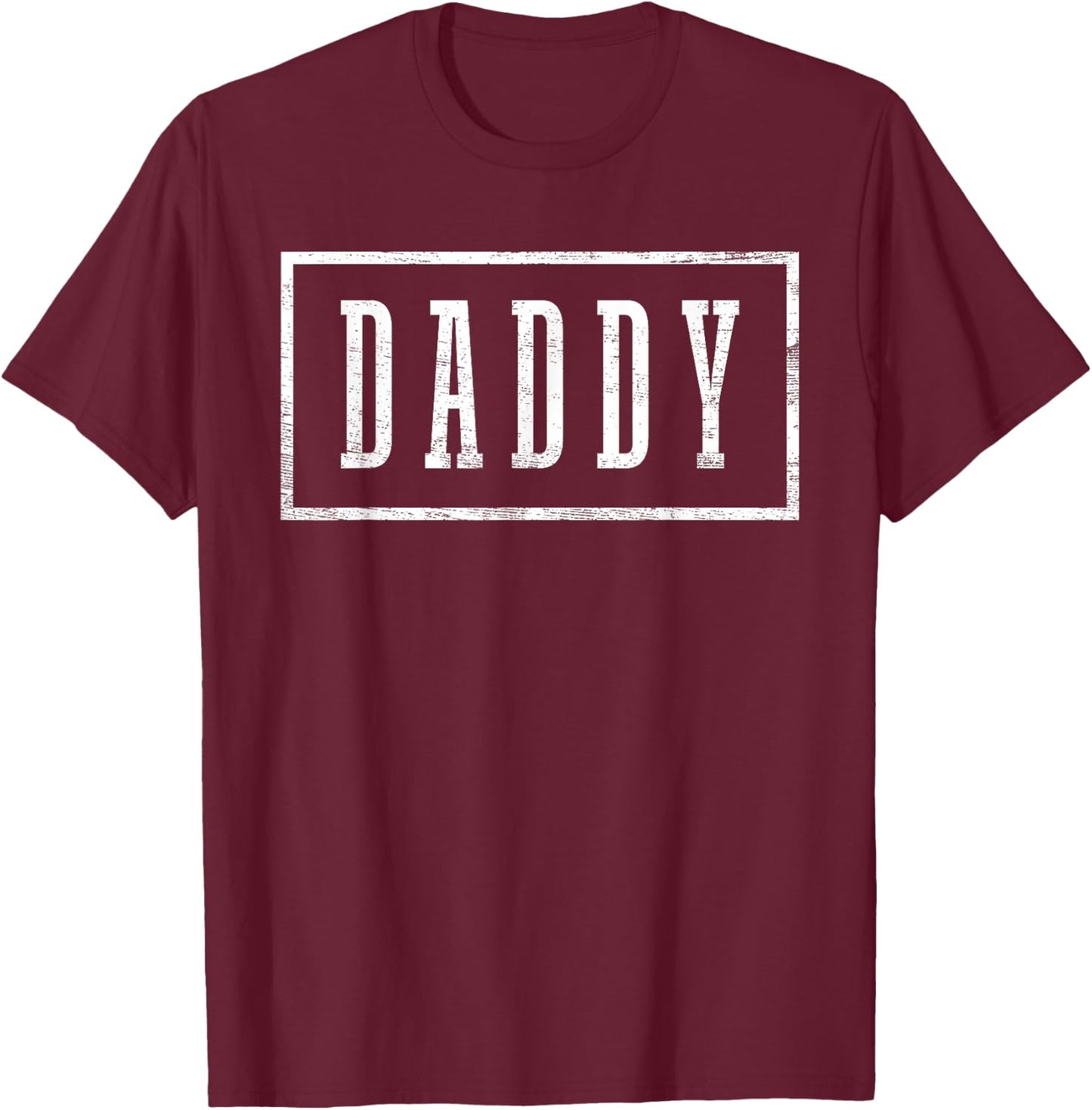 Daddy - Sleek Framed Design Father's Day Daddy T-Shirt - T-Shirt | Maroon