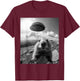 Funny marmot selfie with UFOs, funny ground squirrel T-Shirt - T-Shirt | Maroon