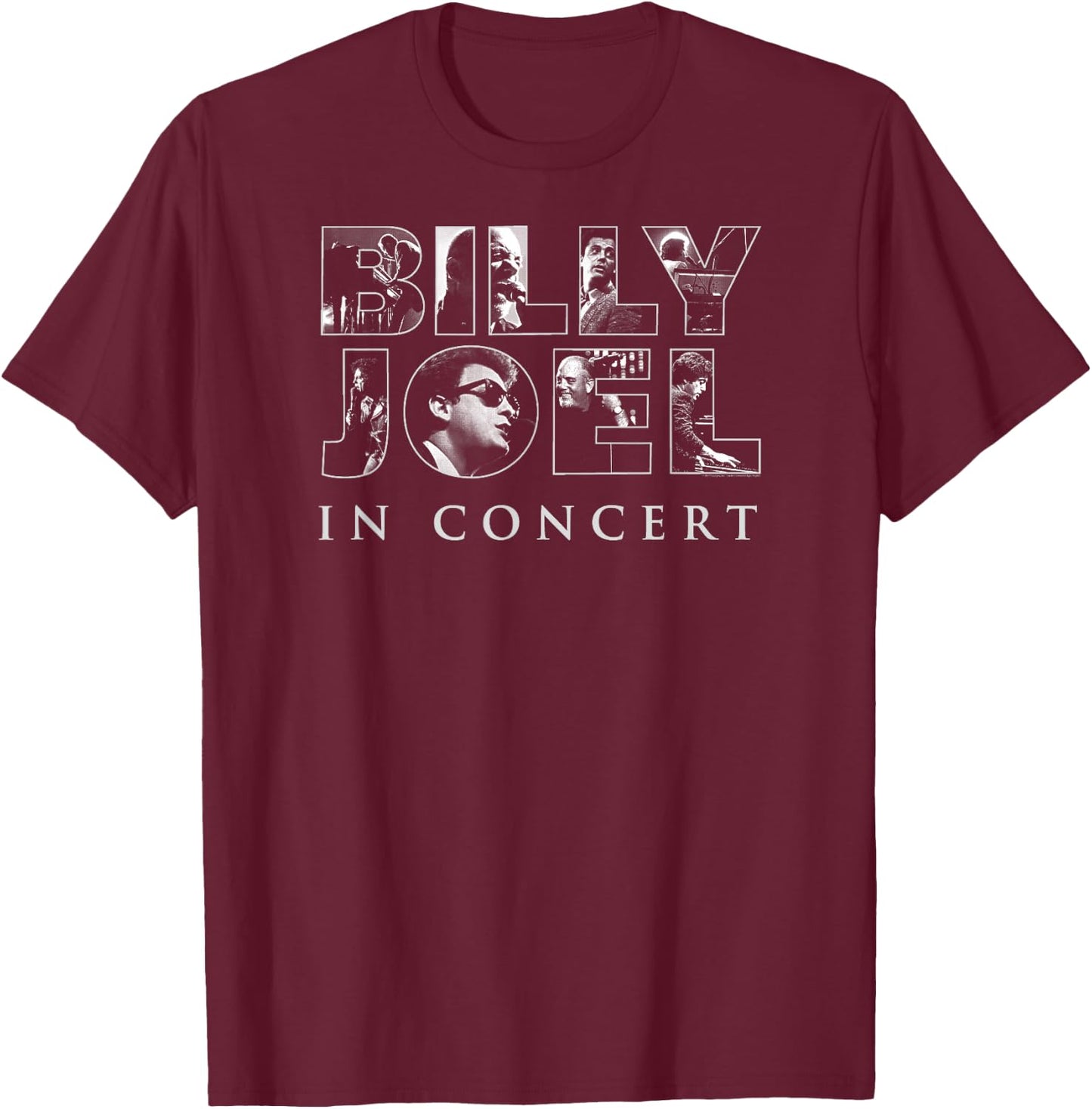 Billy Joel - in Concert T-Shirt - T-Shirt | Maroon