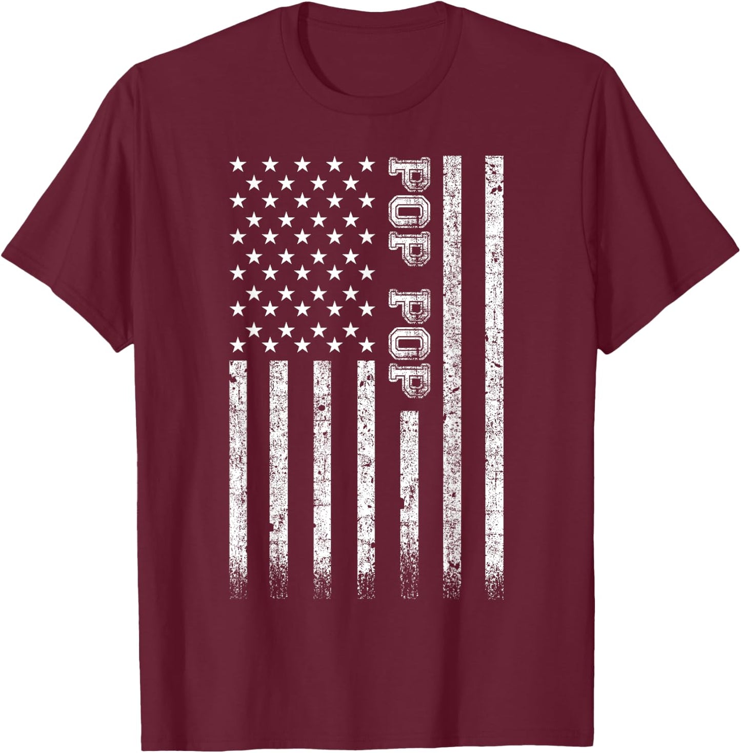 Pop Pop American Flag Women Kids Men T-Shirt - T-Shirt | Maroon
