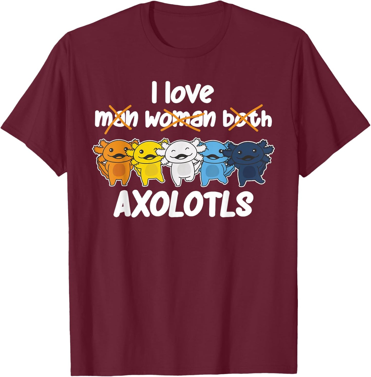 Aroace Flag Pride LGBTQ Axolotls cute Aroace Axolotl T-Shirt - T-Shirt | Maroon