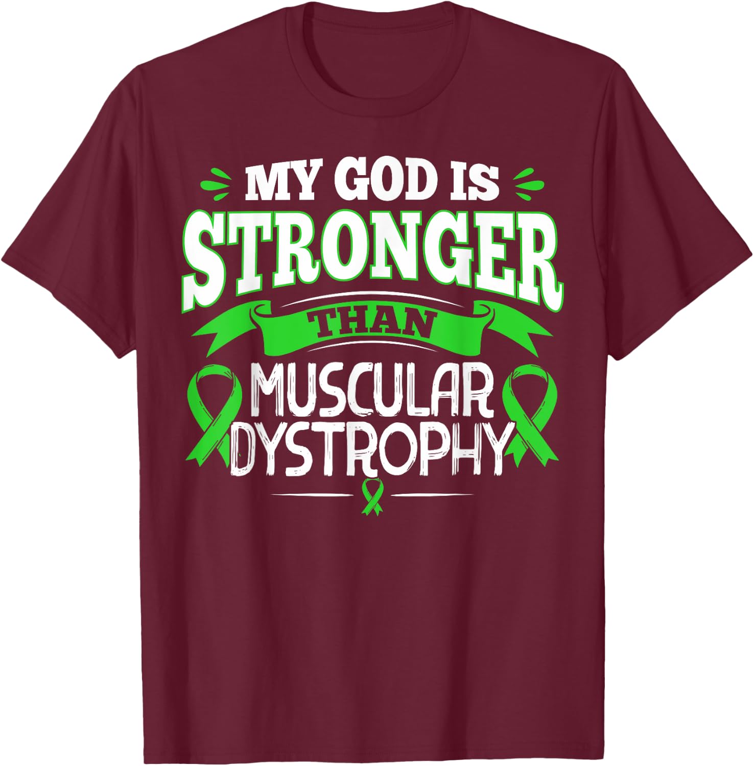 MD Survivor Duchenne Muscular Dystrophy Awareness Ribbon T-Shirt - T-Shirt | Maroon