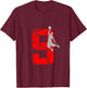 9 Year Old 9th Basketball Birthday PartyTheme Boys Girls T-Shirt - T-Shirt | Maroon