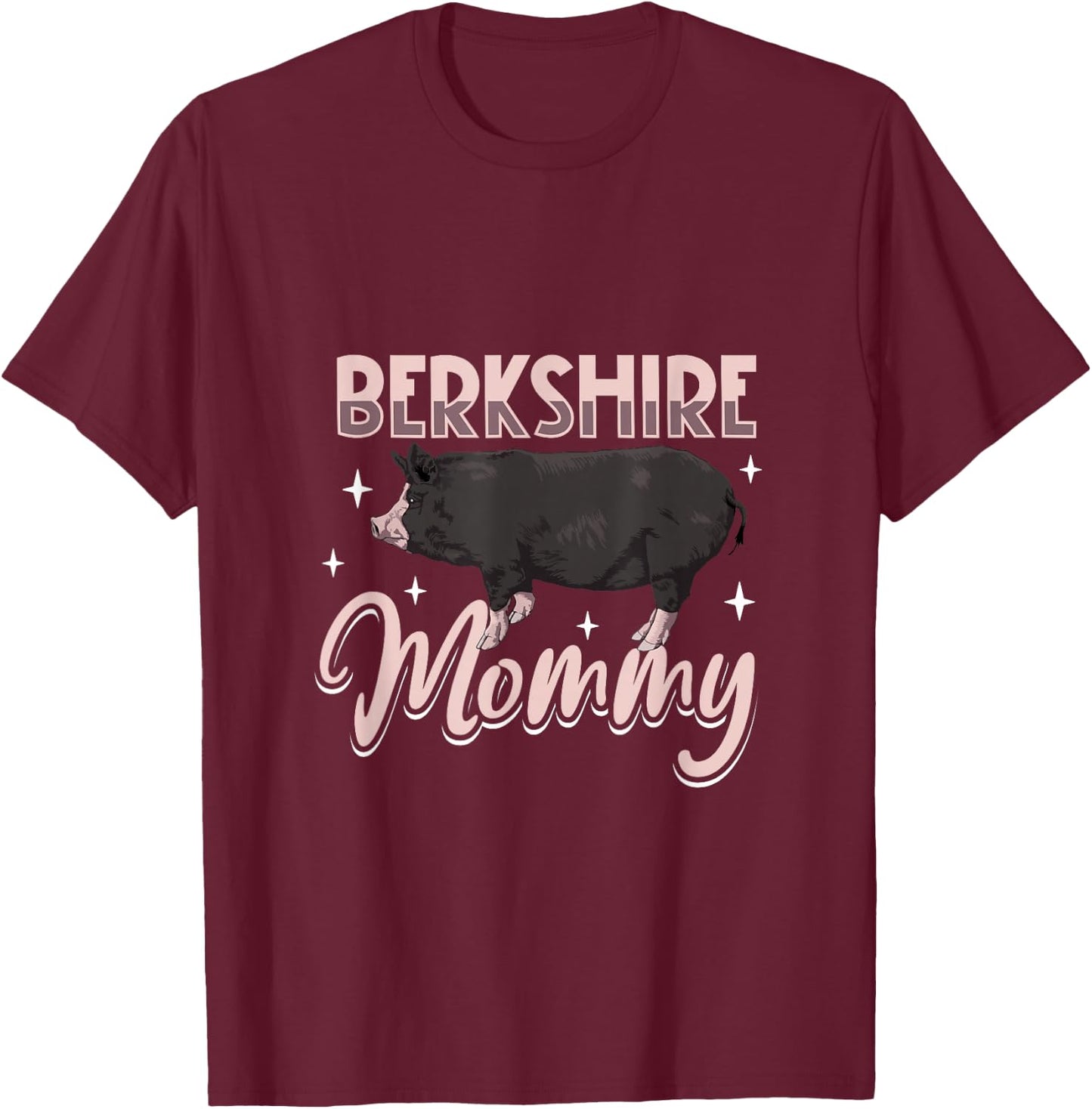 Berkshire Pig Mommy T-Shirt - T-Shirt | Maroon